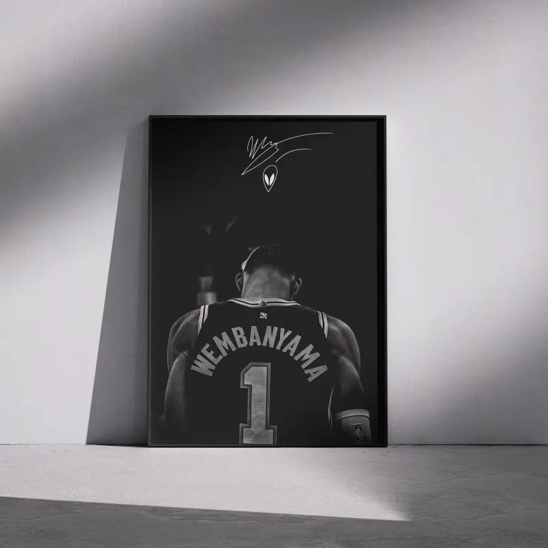 Wemby Basketball Poster - Minimal Alien-Inspired Canvas Wall Art for Bedroom, Dorm Decor