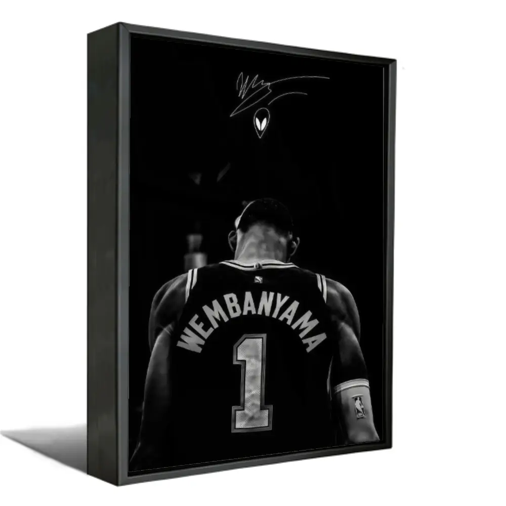 Wemby Basketball Poster - Minimal Alien-Inspired Canvas Wall Art for Bedroom, Dorm Decor