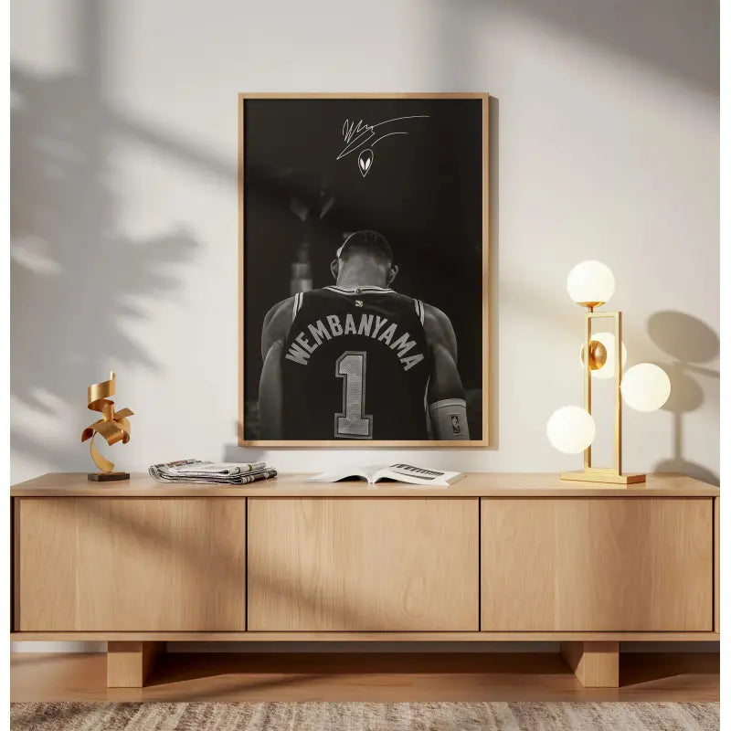 Wemby Basketball Poster - Minimal Alien-Inspired Canvas Wall Art for Bedroom, Dorm Decor