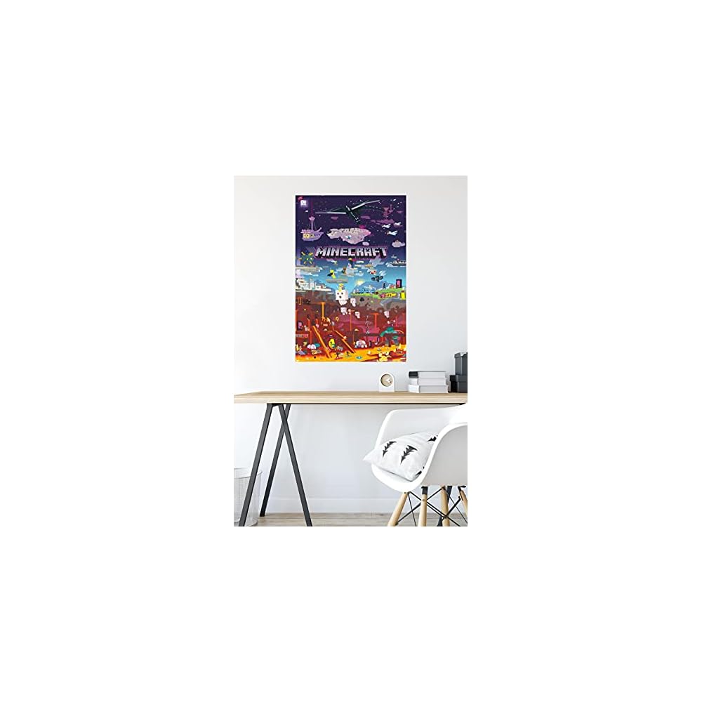 Minecraft - World Beyond Wall Poster, 22.375" x 34", Unframed Version