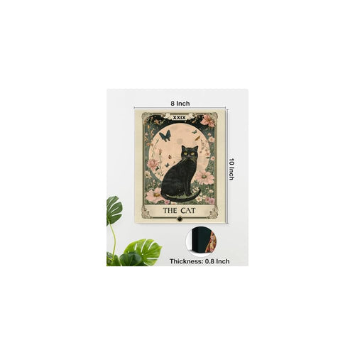 Cat Tarot Wall Decor Gift For Cat Lovers Halloween Bathroom And Bedroom Decor Poster Suitable For Home Living Room And Bedroom, 8x10 Inch