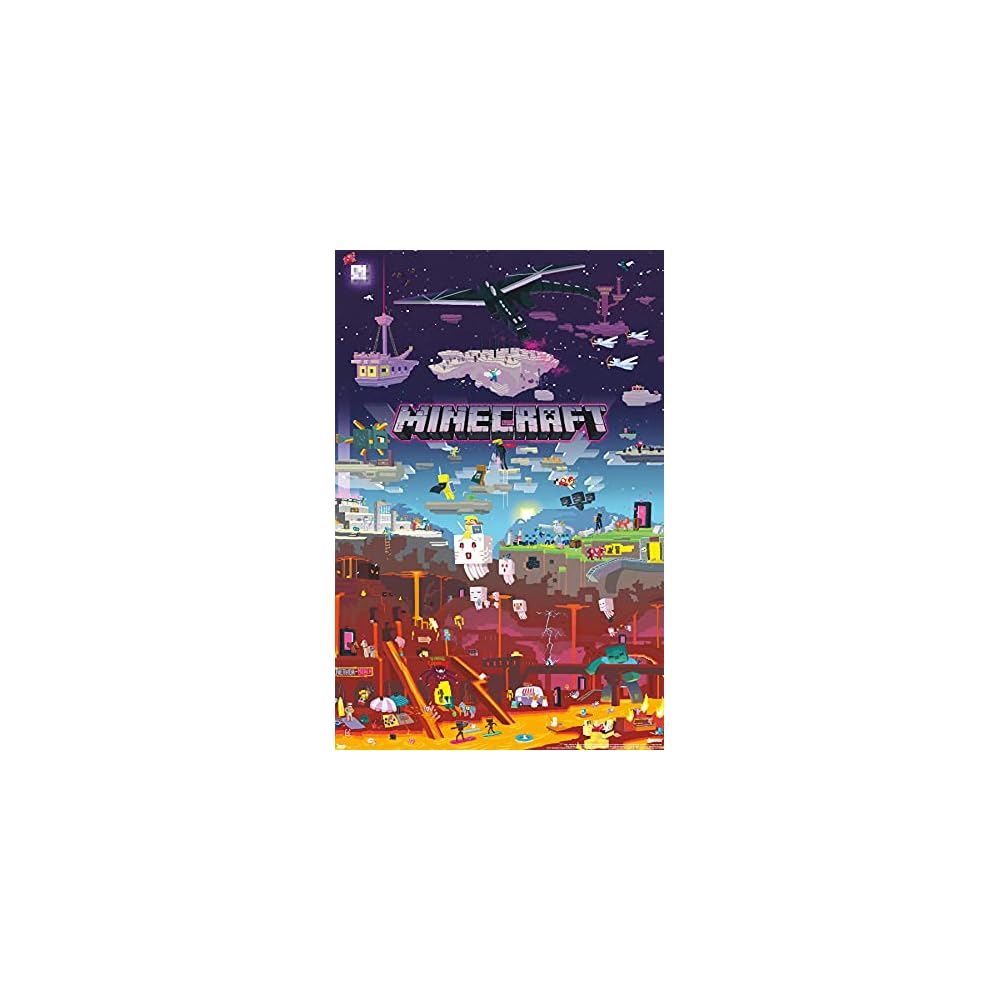 Minecraft - World Beyond Wall Poster, 22.375" x 34", Unframed Version