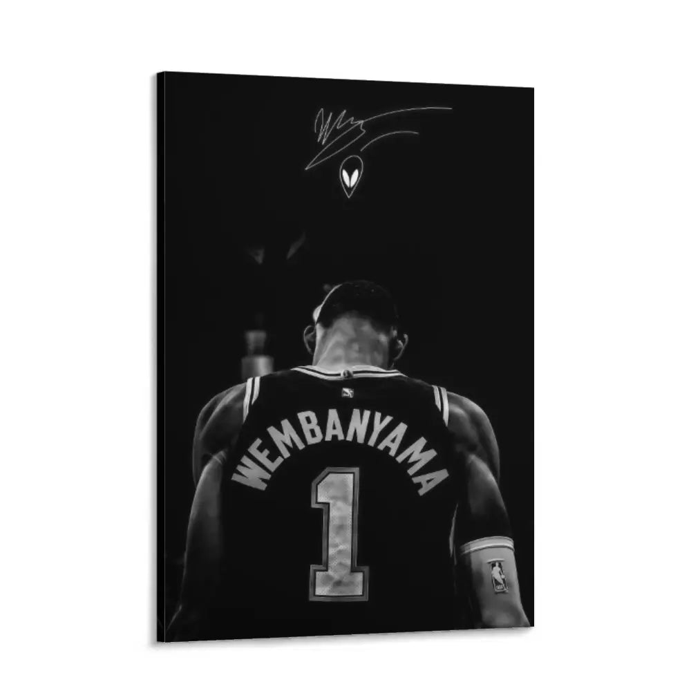 Wemby Basketball Poster - Minimal Alien-Inspired Canvas Wall Art for Bedroom, Dorm Decor