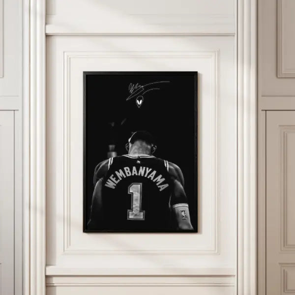 Wemby Basketball Poster - Minimal Alien-Inspired Canvas Wall Art for Bedroom, Dorm Decor