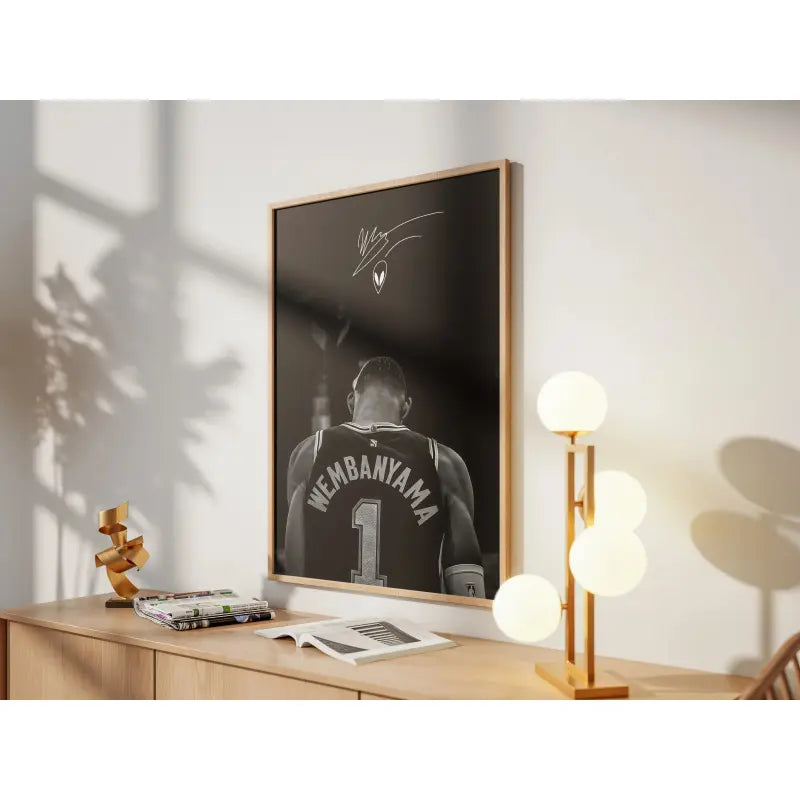 Wemby Basketball Poster - Minimal Alien-Inspired Canvas Wall Art for Bedroom, Dorm Decor