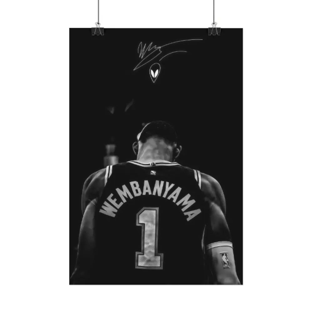 Wemby Basketball Poster - Minimal Alien-Inspired Canvas Wall Art for Bedroom, Dorm Decor